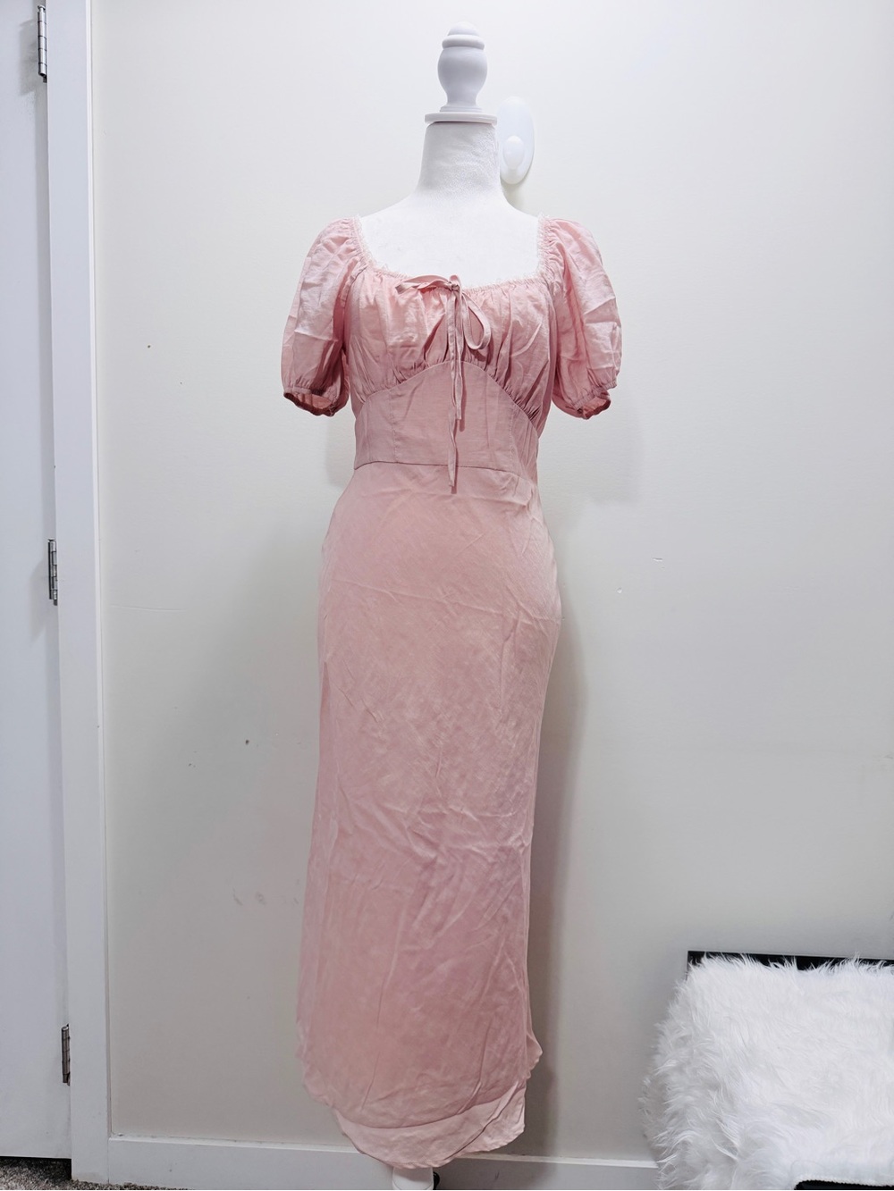 Le Lis Dusty Rose Puff Sleeve Maxi Dress Size Small